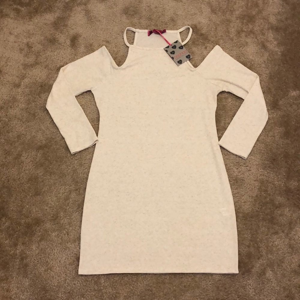 Casual tan dress.